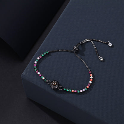 Photo Projection Colored Moissanite Bracelet