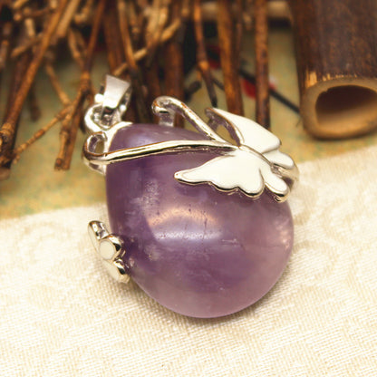 Teardrop Butterfly Shaped Crystal Pendant
