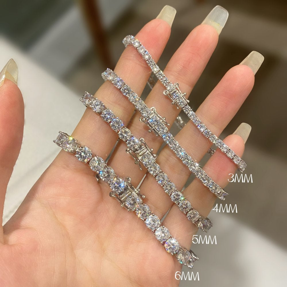 Pulsera de circonitas de hilera completa
