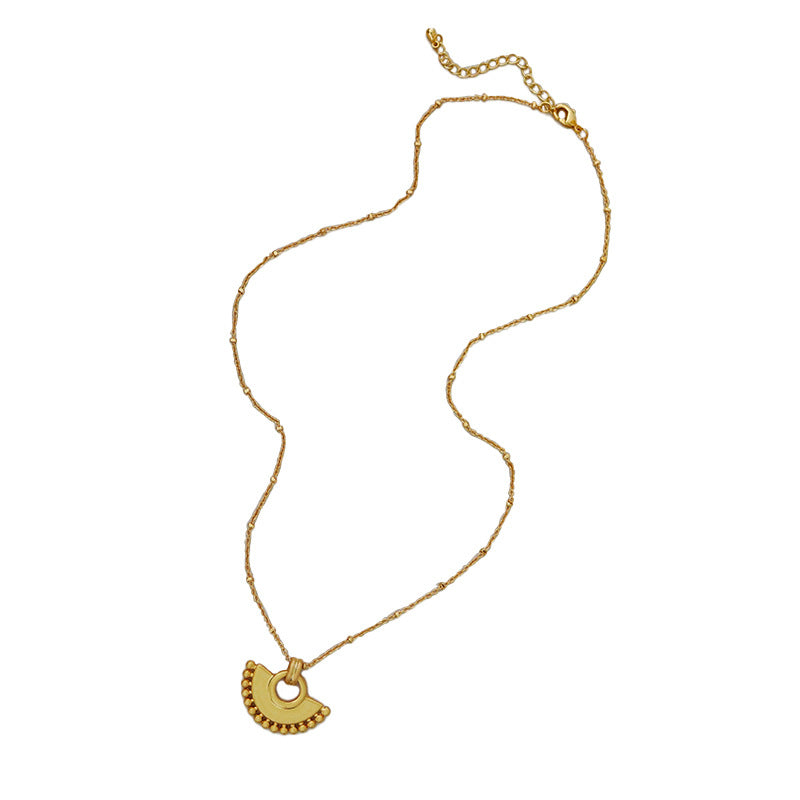 Retro Chinese style personalized fan necklace for women