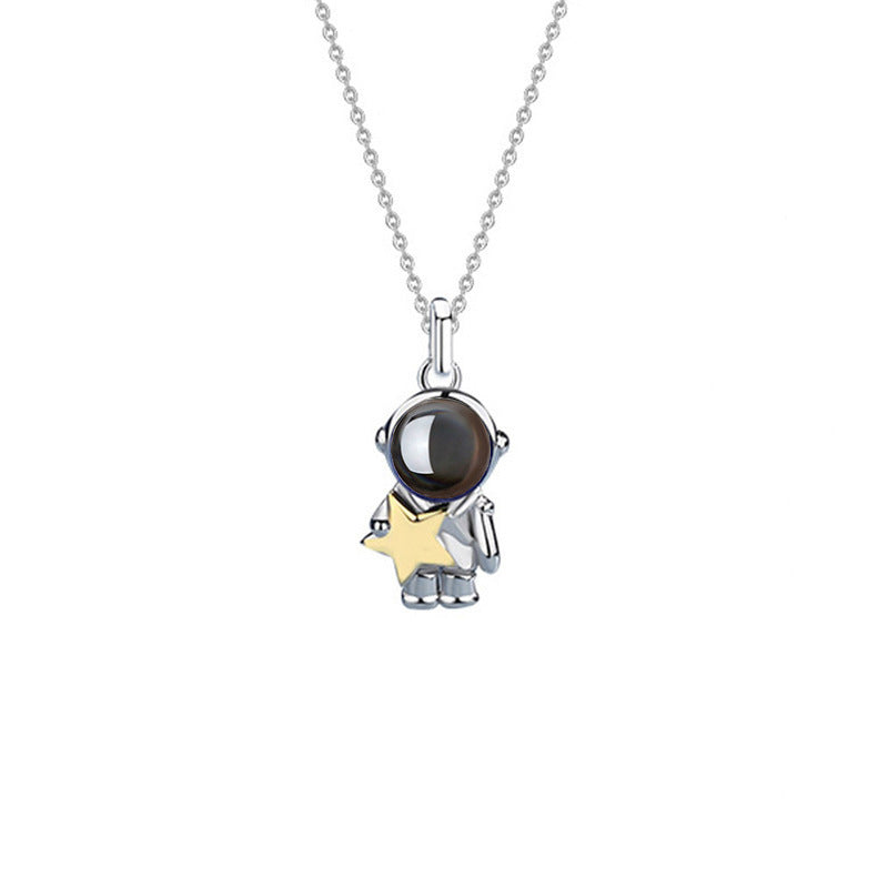 Collar de pareja de astronautas con proyección de fotos 