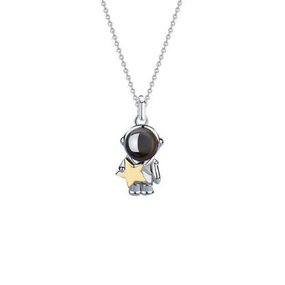 Collar de pareja de astronautas con proyección de fotos 