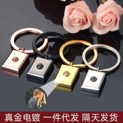 Photo projection square necklace