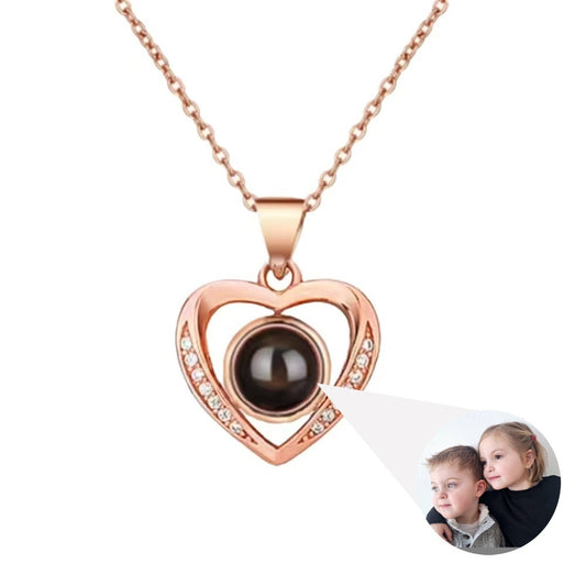 Photo Projection Heart Necklace