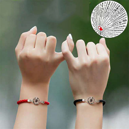 Pulsera circular trenzada con proyección de fotos