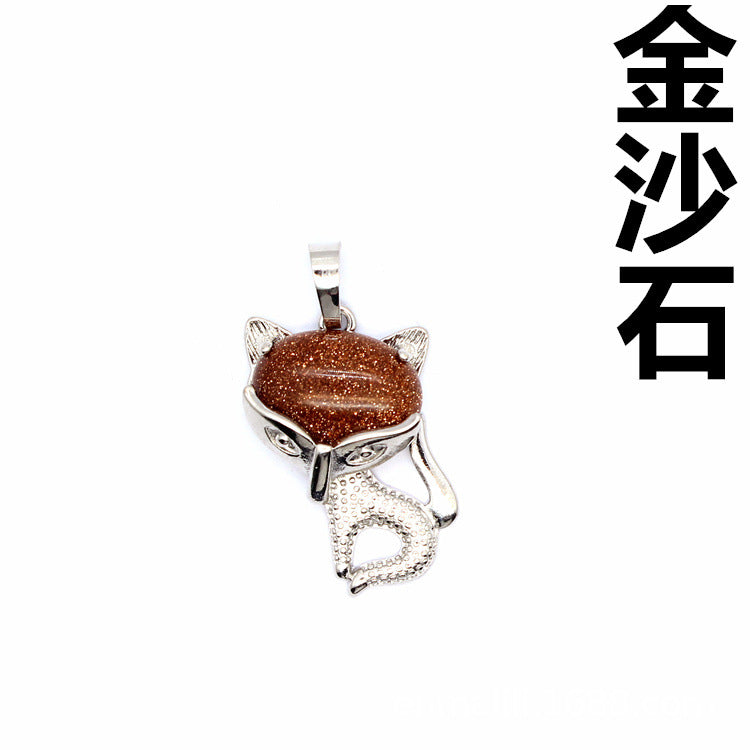 Ancient style little fox crystal pendant