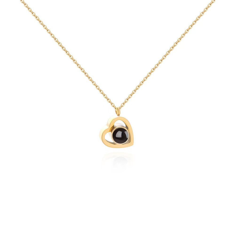 Photo Projection Heart Necklace