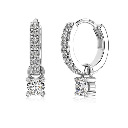 Pendientes redondos de circonita con personalidad de moda