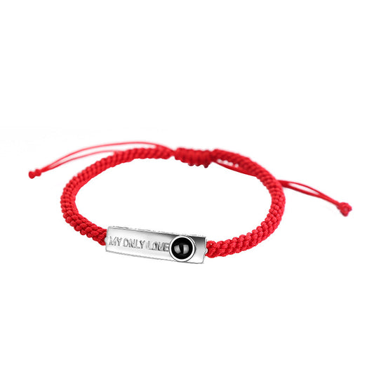 Pulsera tejida en plata S925 con proyección de fotos 