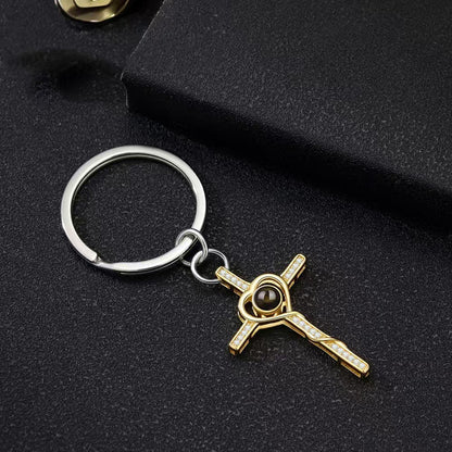 Photo Projection Heart Cross Necklace
