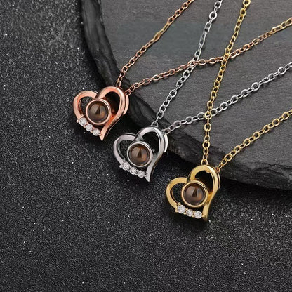 Photo Projection Heart Necklace