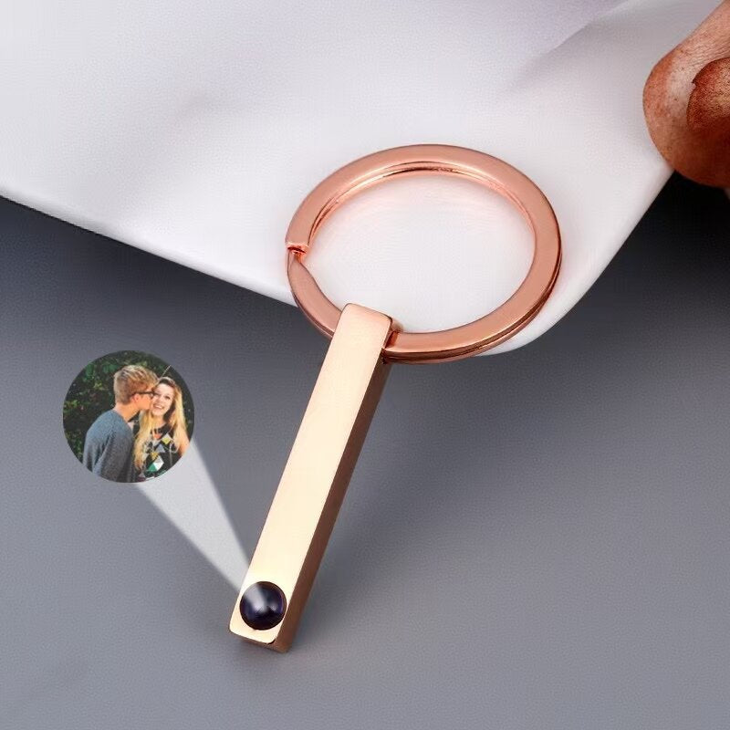 Photo Projection Cube Column Pendant Necklace