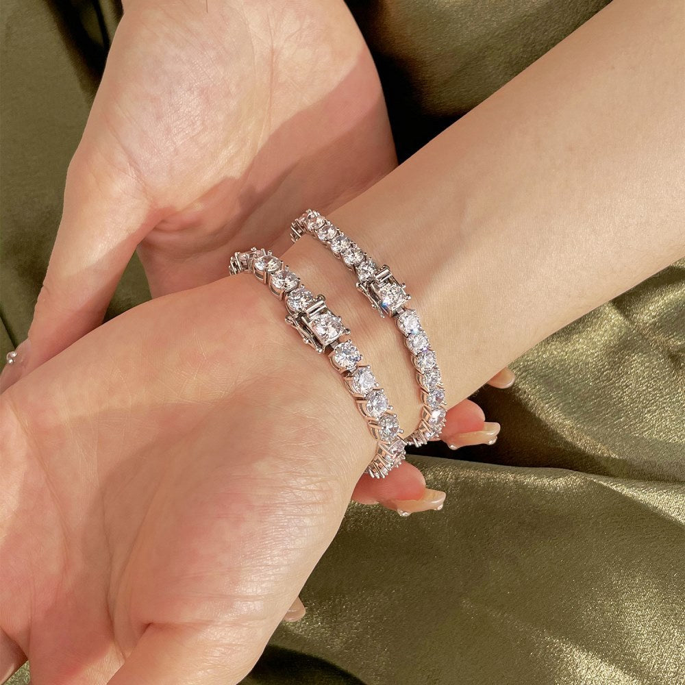 Pulsera de circonitas de hilera completa
