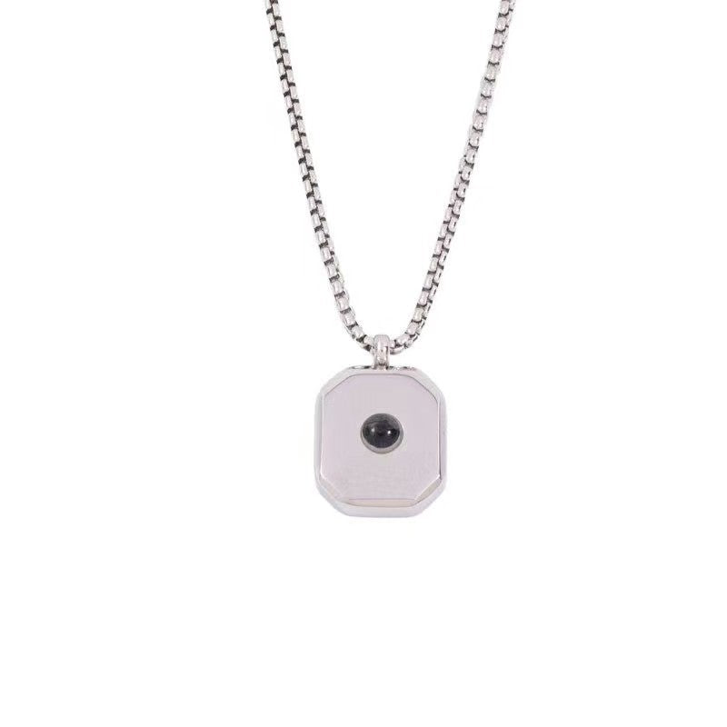 Photo projection square necklace