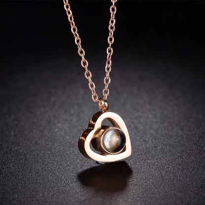 Photo Projection Heart Necklace