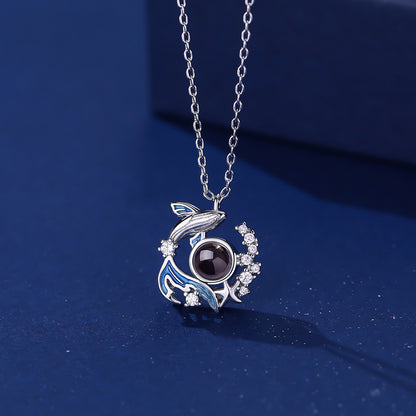 Collar de suelo con proyección de fotos de ballenas
