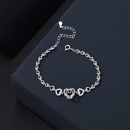 Pulsera de proyección de fotos en forma de corazón 