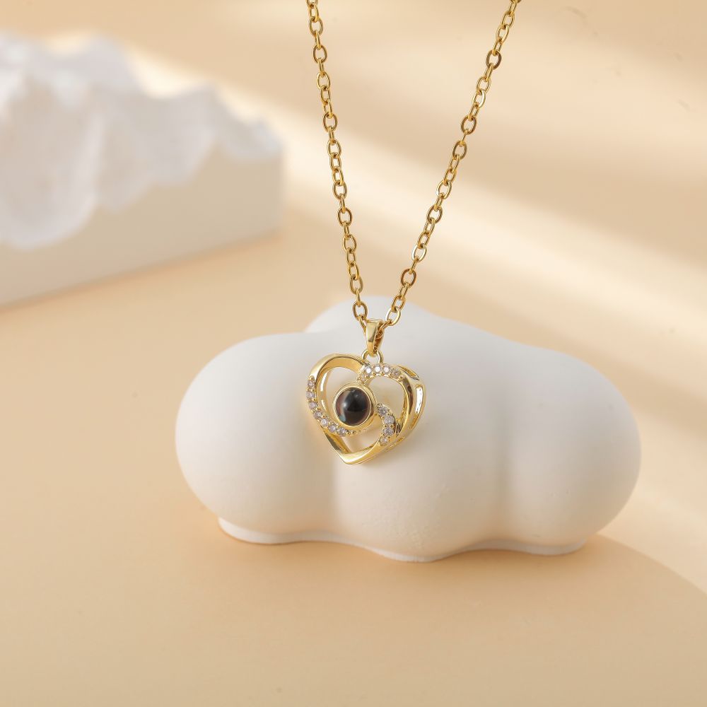 Photo Projection Heart Necklace