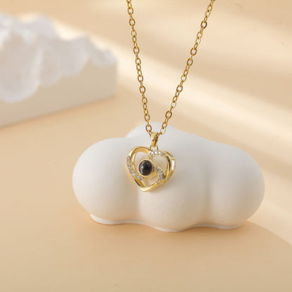 Photo Projection Heart Necklace