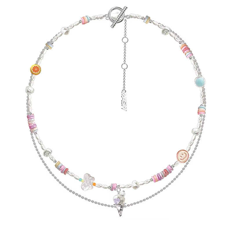 Hermoso collar de color caramelo 