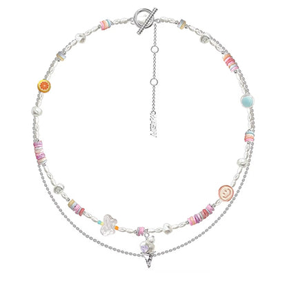 Hermoso collar de color caramelo 