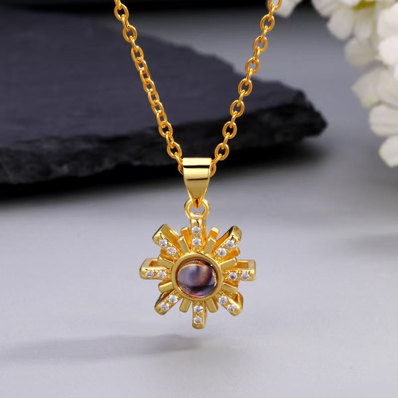 Photo Projection Snowflake Necklace