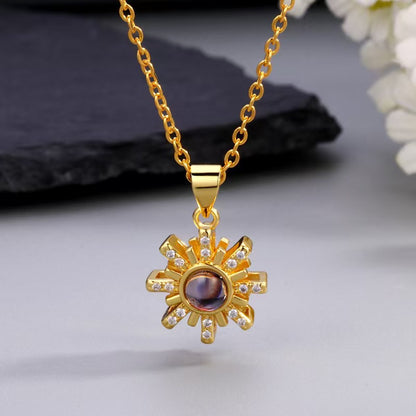 Photo Projection Snowflake Necklace