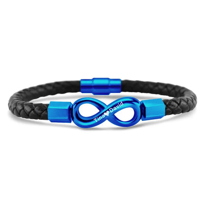 DIY engraved 8-character leather cord bracelet