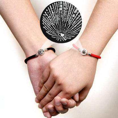 Pulsera circular trenzada con proyección de fotos