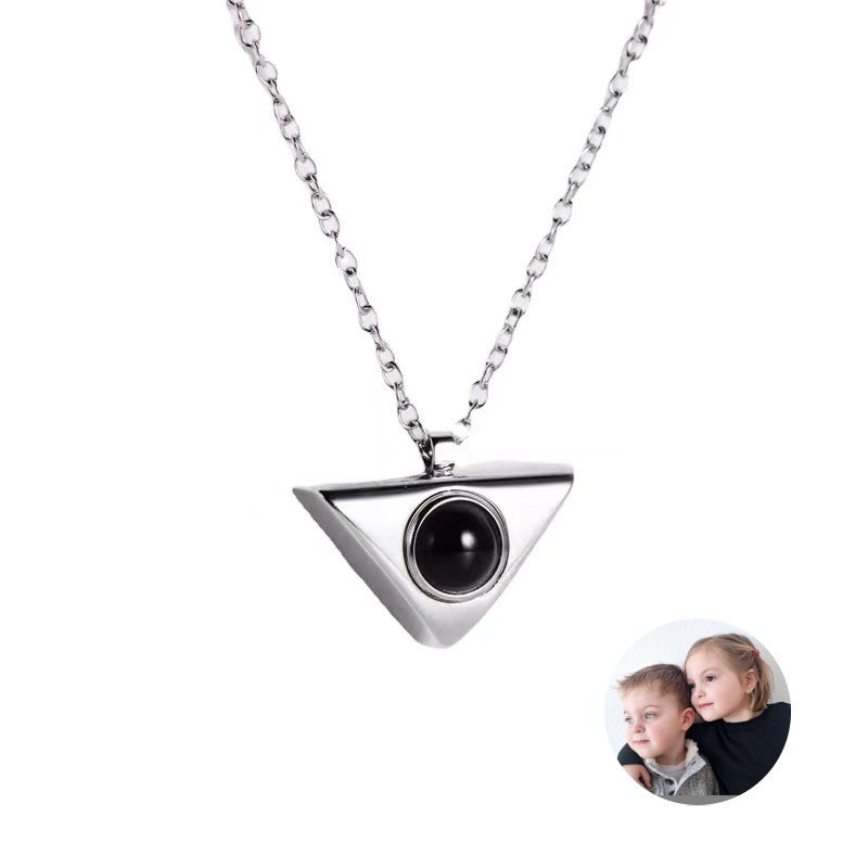 Photo projection pendant necklace