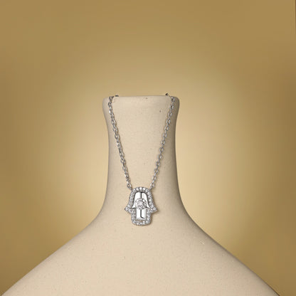 Collar de circón con palma y personalidad de moda