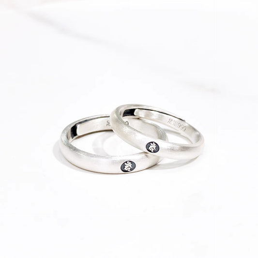 Anillo de plata esterlina de estilo chino