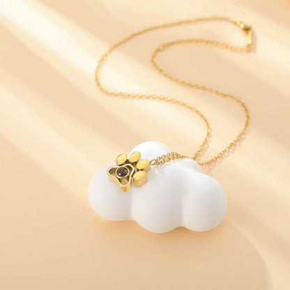 Dog Paw Photo Projection Necklace