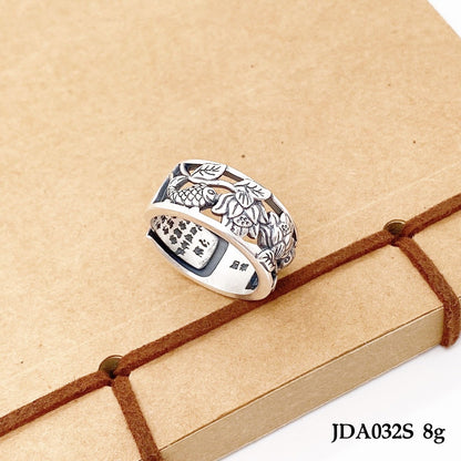 Anillo de plata de ley con peonía de moda