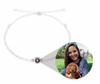 Pulsera de cuerda tejida con proyección de fotos 