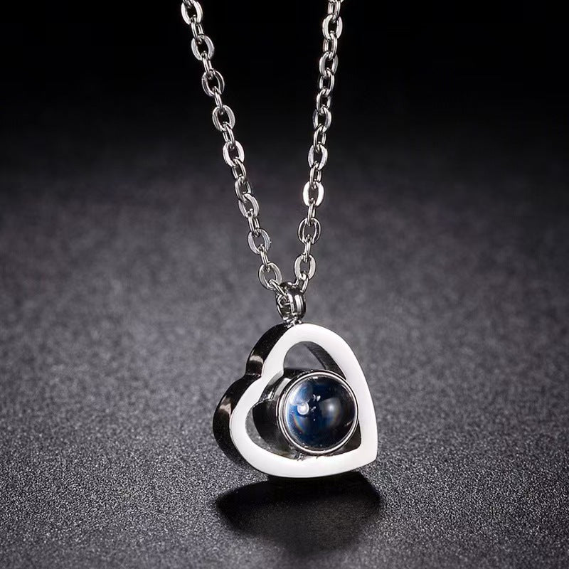 Photo Projection Heart Necklace