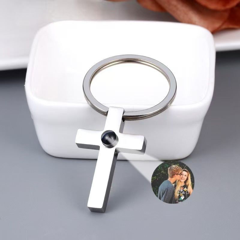 Photo Projection Cross Necklace