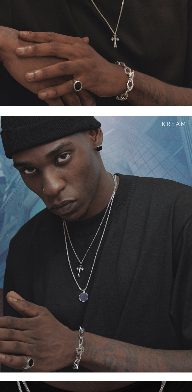 Zircon cross pendant hip-hop necklace