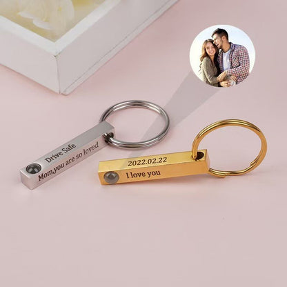 Photo Projection Cube Column Pendant Necklace
