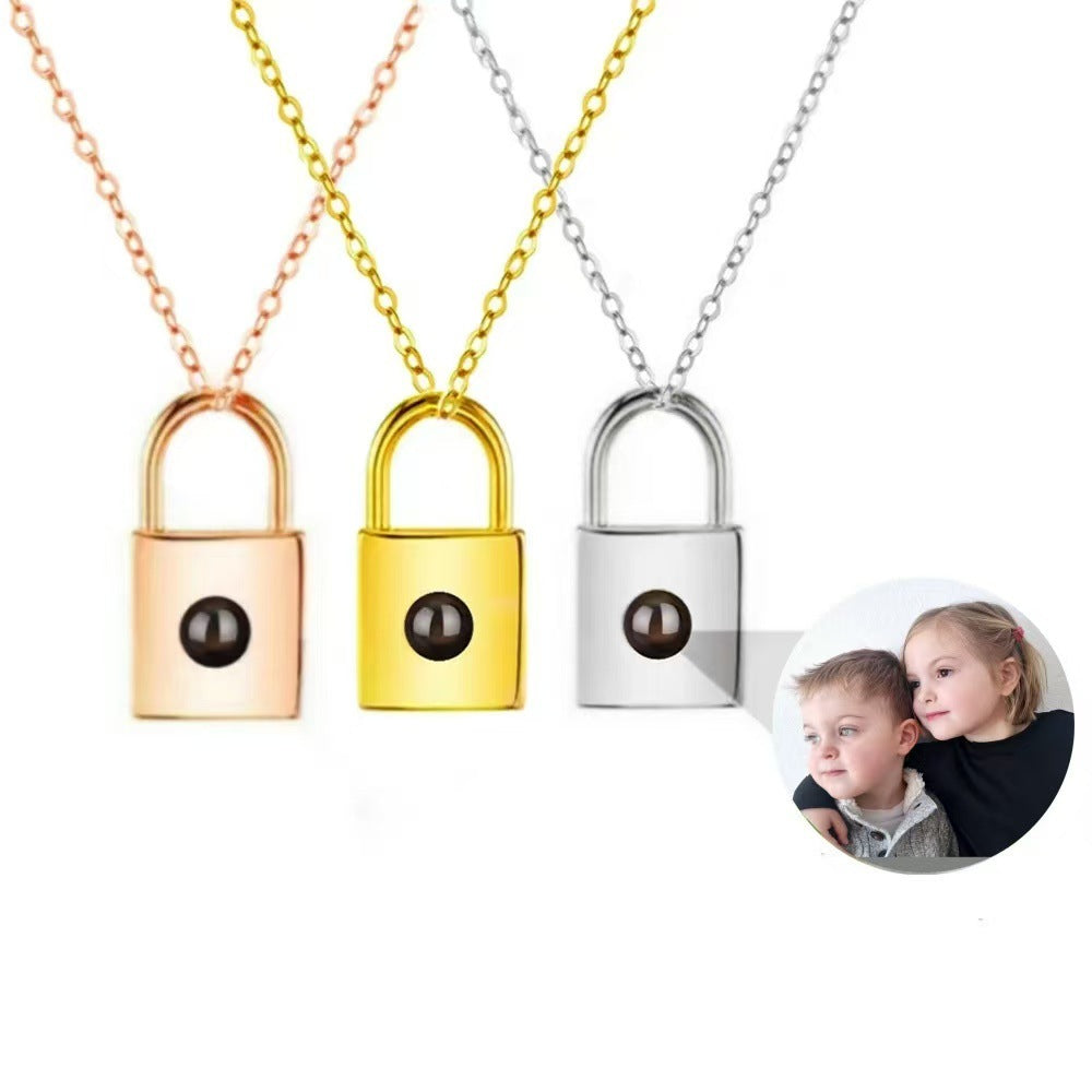 Photo projection pendant necklace