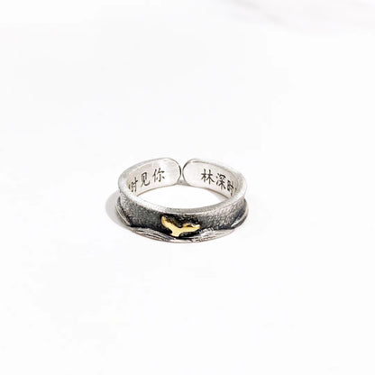 Anillos de pareja de plata de ley de moda