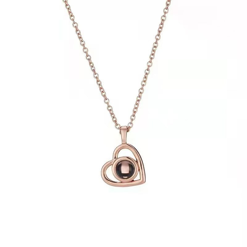 Photo Projection Heart Necklace