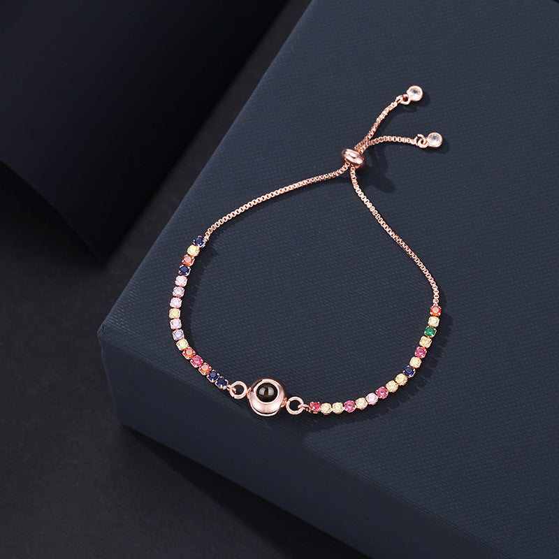 Photo Projection Colored Moissanite Bracelet