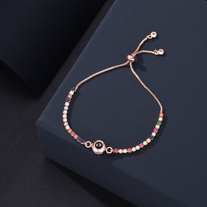 Photo Projection Colored Moissanite Bracelet