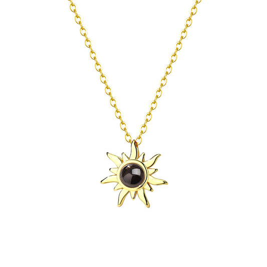 Collar de girasol con proyección de fotos