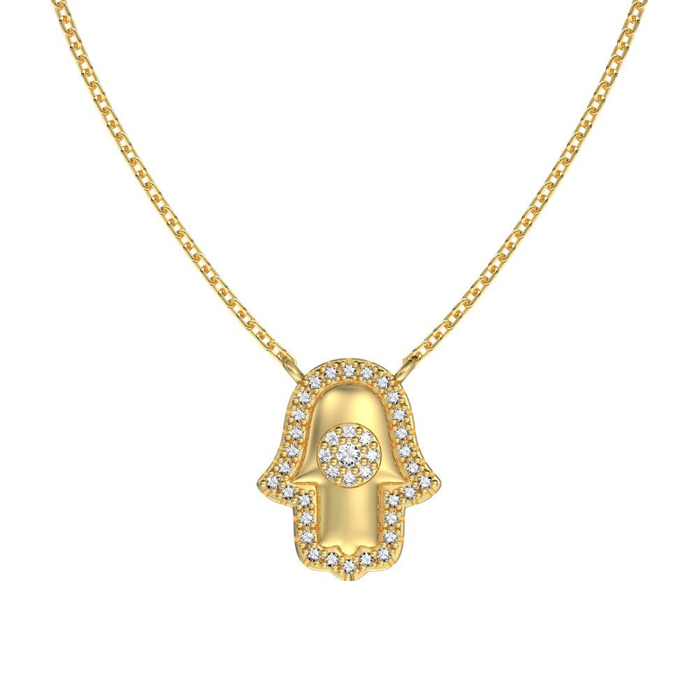 Collar de circón con palma y personalidad de moda