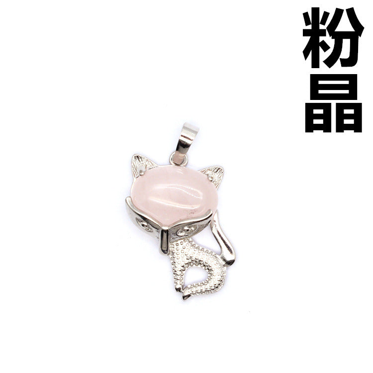 Ancient style little fox crystal pendant