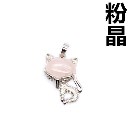 Ancient style little fox crystal pendant