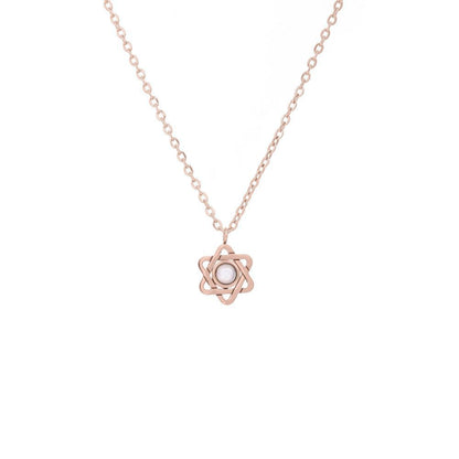 Photo projection six-pointed star necklace