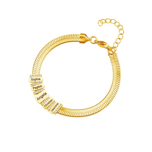 Pulsera plana con alfabeto de serpiente 